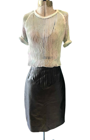 Fringe leather skirt ♻️
