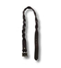 Square buckle, braided belt